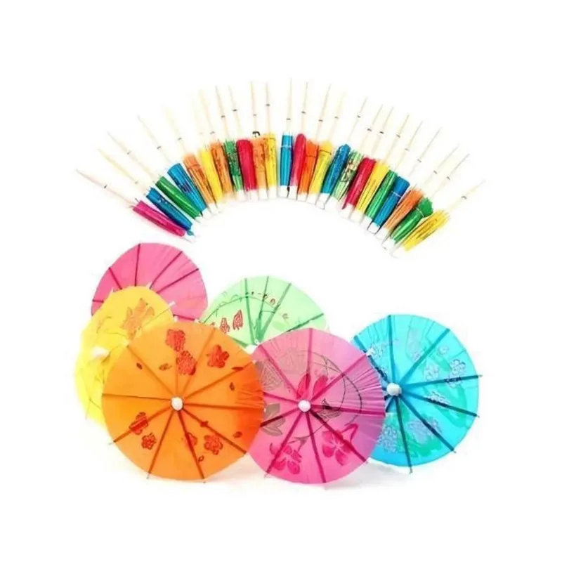 Palito Guarda Sol Chuva Enfeite Para Copo Drink Bebida -30Un
