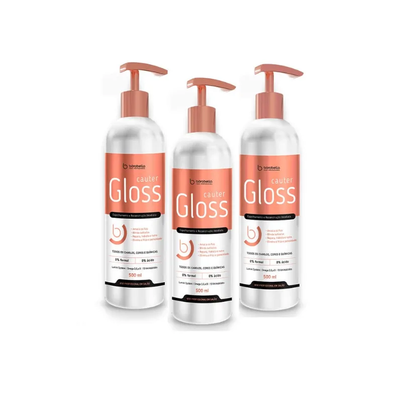 Kit 03 Cauter Gloss Espelhamento e Blindagem 500 ml