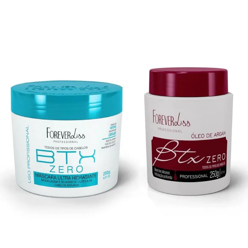 Kit Mascara Volume btx Zero e Argan Oil Forever Liss 250g