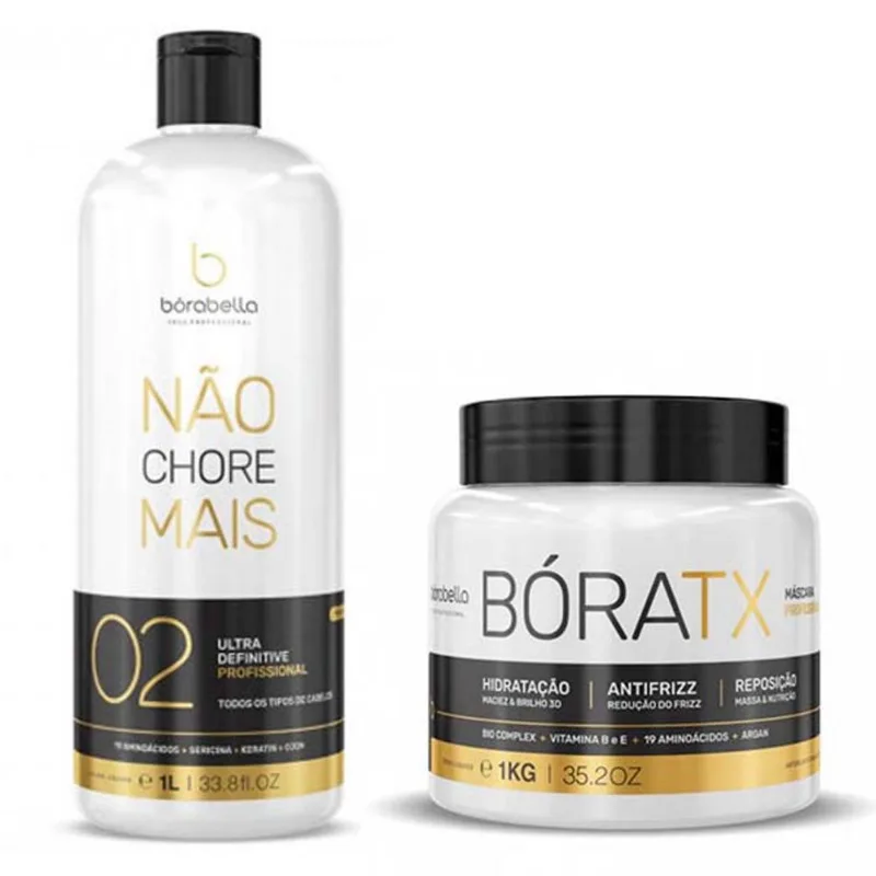 Kit Progressiva Não Chore Mais e Mascara BoraTX Borabella 1L