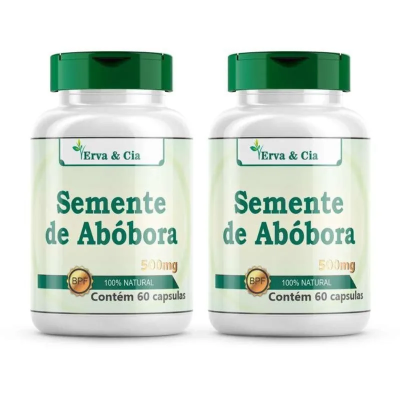 Semente De Abóbora- 120 Cápsulas - 100% Natural 2 Frascos