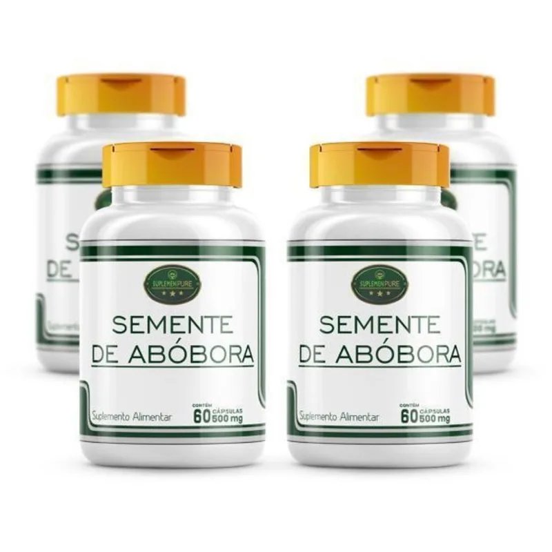 Semente De Abóbora- 240 Cápsulas - 100% Natural 4 Frascos