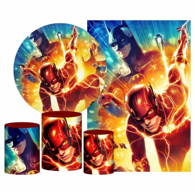 Kit Casado The Flash Painel Redondo Trio Capas Cilindro