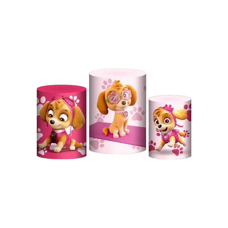 Trio Capa Cilindro Sky Patrulha Canina 3D Em Tecido Elástico