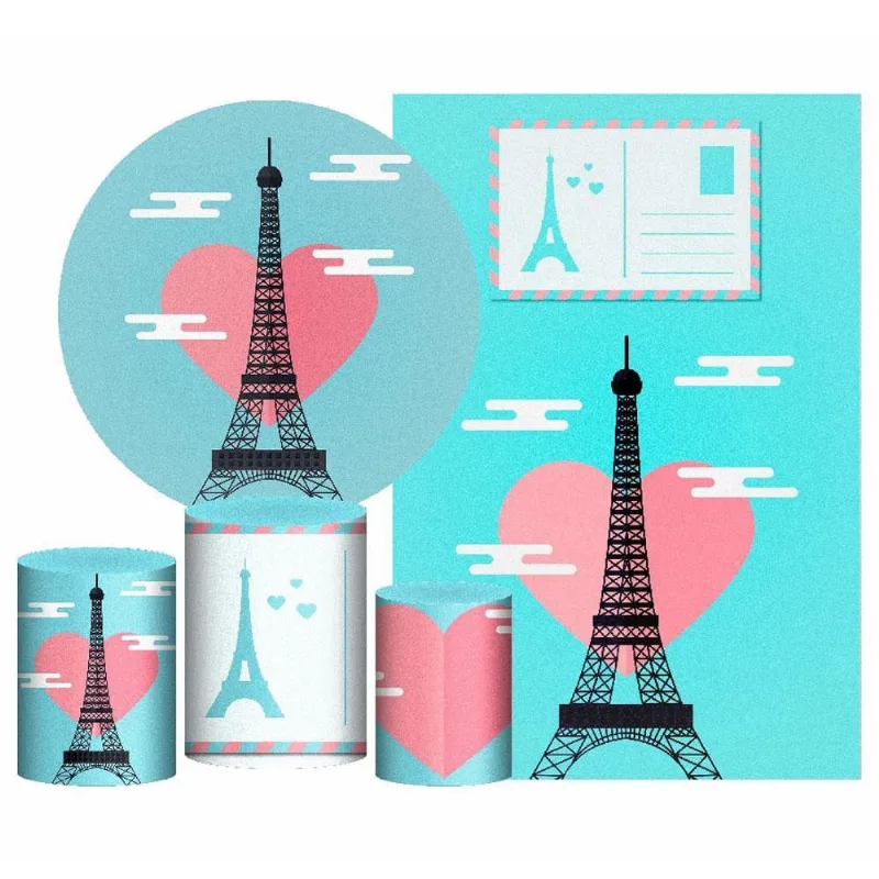 Kit Casado Paris Painel Redondo Trio Capas Cilindro