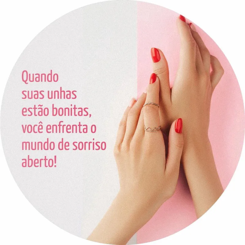 Painel Redondo 3D Unhas Manicure Tecido Sublimado 1,50M X