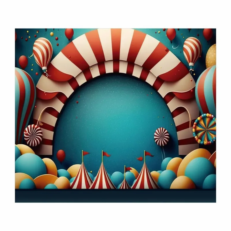 Fundo Fotográfico Cenário Circo Tecido 2,20M X 1,50M F25