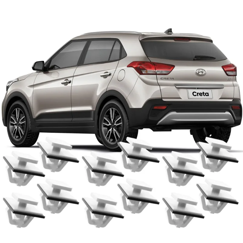 Kit 12 Grampos Presilhas Para Spoiler Acabamento Lateral Creta 2017 2018 2019 2020 2021