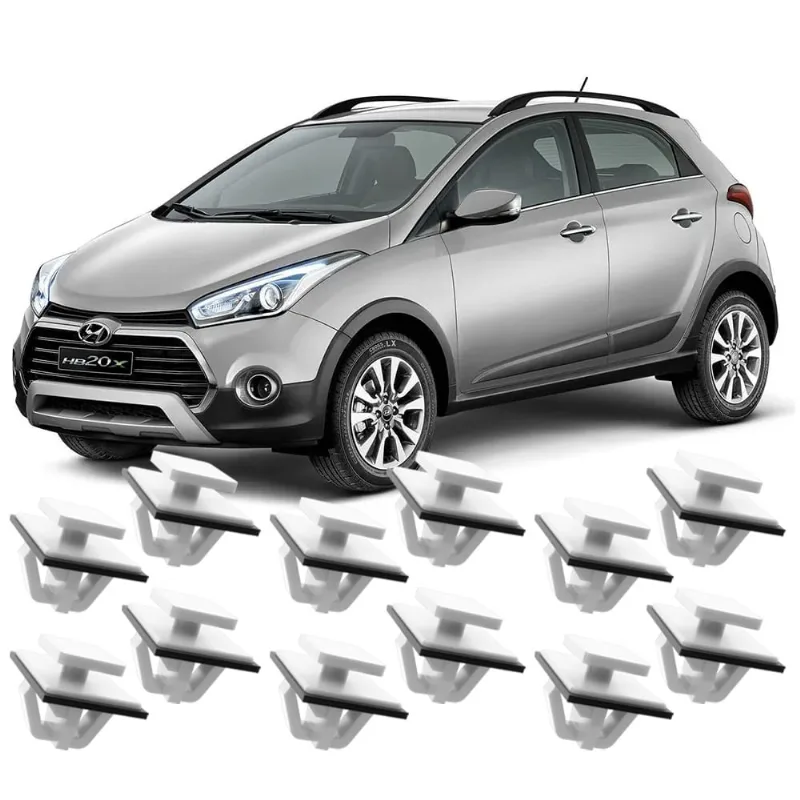 Kit 12 Grampos Presilhas Para Spoiler Acabamento Lateral Hb20x 2013 2014 2015 2016 2017 2018 2019