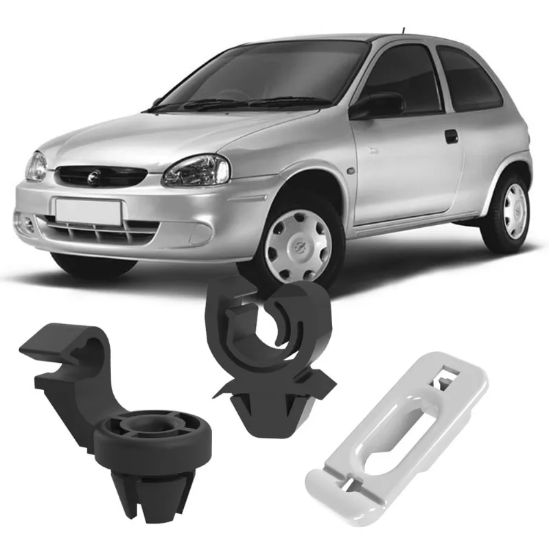 Kit Grampos Presilhas Para Haste Vareta Do Capô Corsa Hatch Wind 94 95 96 97 98 99 2000 2001