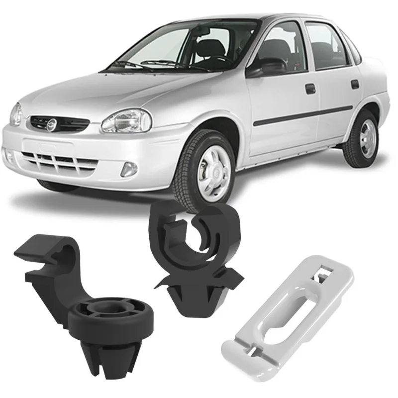 Kit Grampos Presilhas Para Haste Vareta Capô Corsa Sedan Classic Super Milenium Gls 96 97 98 99 2000 2001 2002 2003 2004 2005 2006 2007 2008 2009 2010