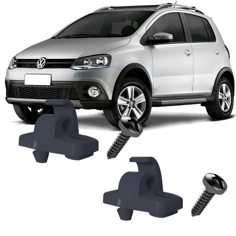 Kit Grampo Presilha Suporte Cinza Escuro Com Parafuso Quebra Sol Crossfox 2010 2011 2012 2013 2014