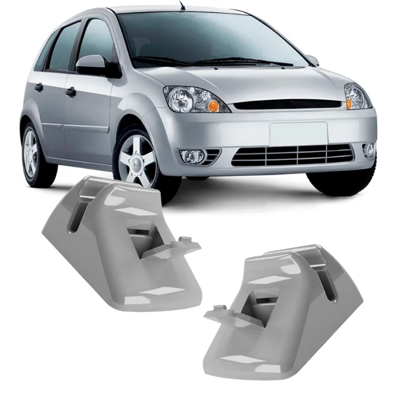 Kit 2 Grampos Presilhas Suporte Cinza Quebra Sol Fiesta 2002 2003 2004 2005 2006 2007