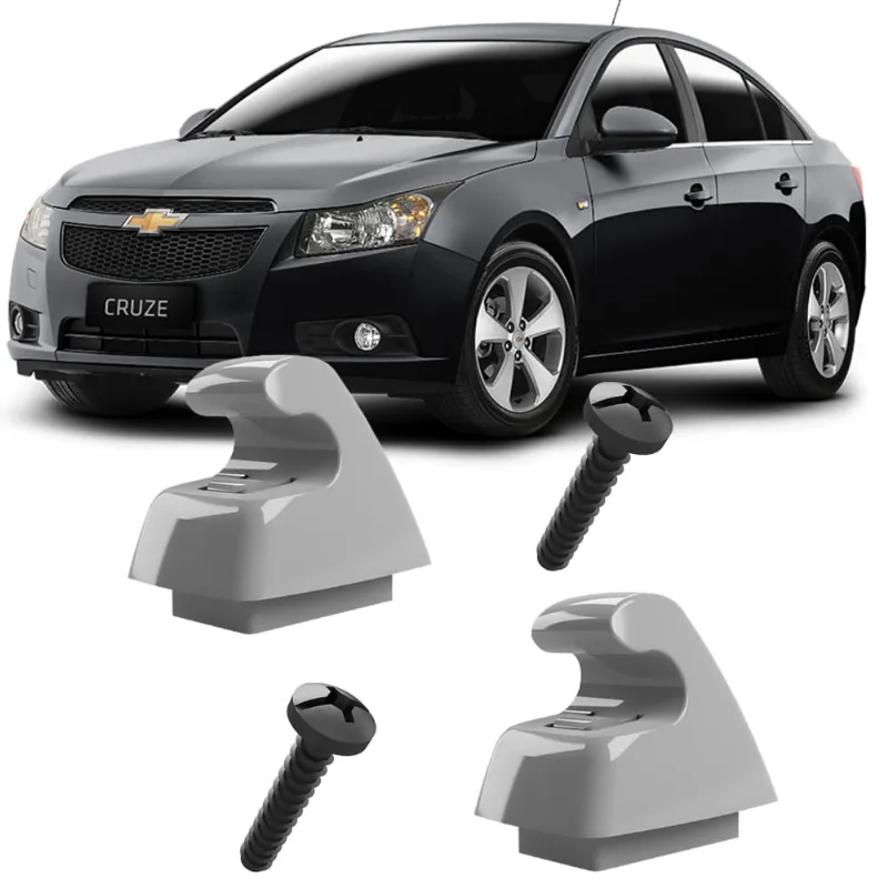 2 Grampos Presilhas Suporte Cinza Com Parafuso Quebra Sol Cruze 2012 2013 2014 2015 2016