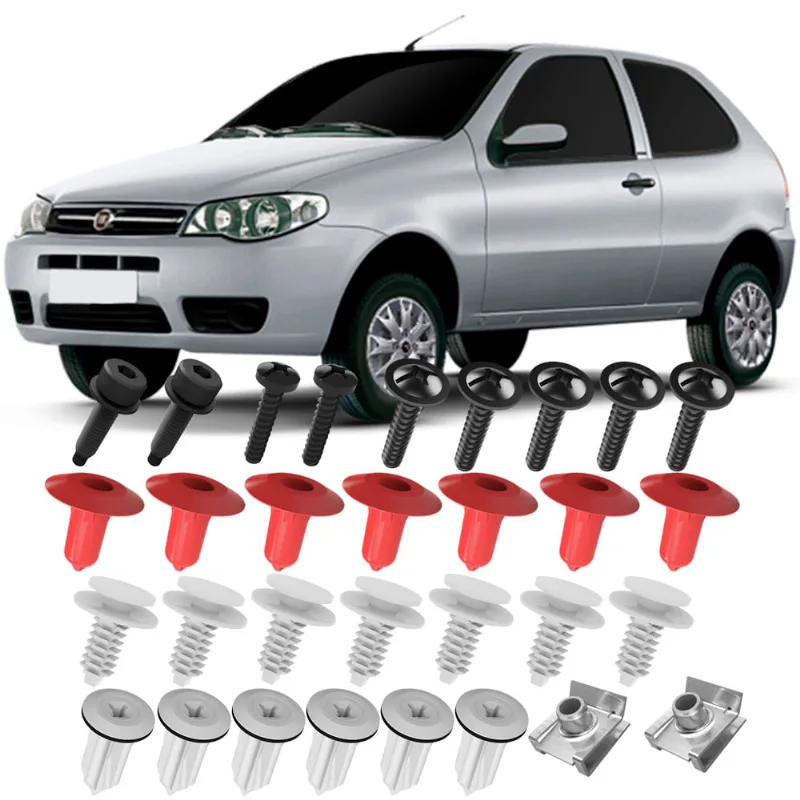 Kit Grampos Presilhas Buchas Parafusos Para Forro Porta Dianteira Palio Fire G3 2004 2005 2006 2007 2008 2009 2010 2011 2012 2013 2014 2015 2016 2017