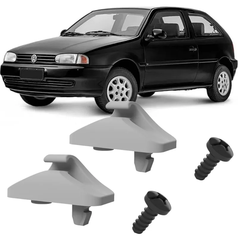 Kit Grampos Presilhas Suportes Cinza Claro Com Parafuso Quebra Sol Gol G2 96 97 98 99 2000