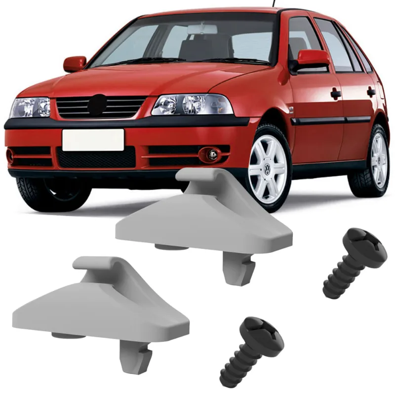Kit Grampos Presilhas Suportes Cinza Claro Com Parafuso Quebra Sol Gol G3 2000 2001 2002 2003 2004 2005