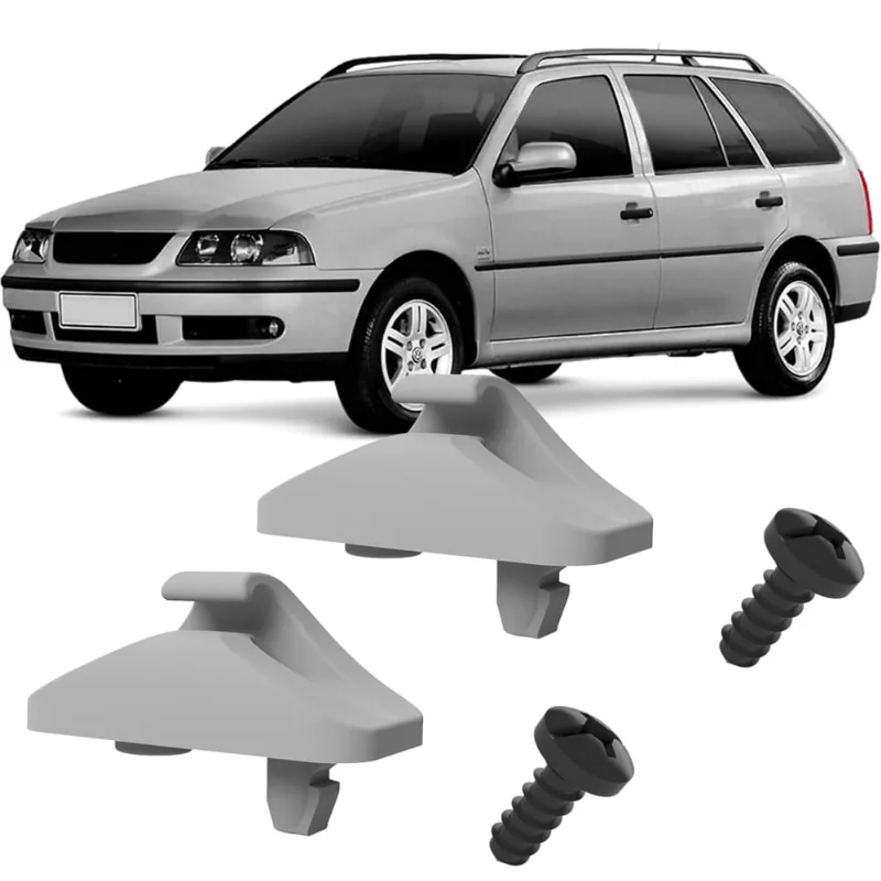 Kit Grampos Presilhas Suportes Cinza Claro Com Parafuso Quebra Sol Parati G3 2000 2001 2002 2003 2004 2005