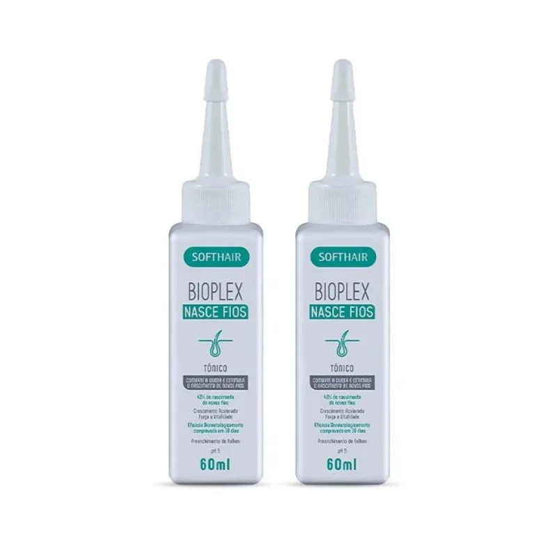 2 Tonico Bioplex Softhair Tratamento Crescimento Cabelo Ralo