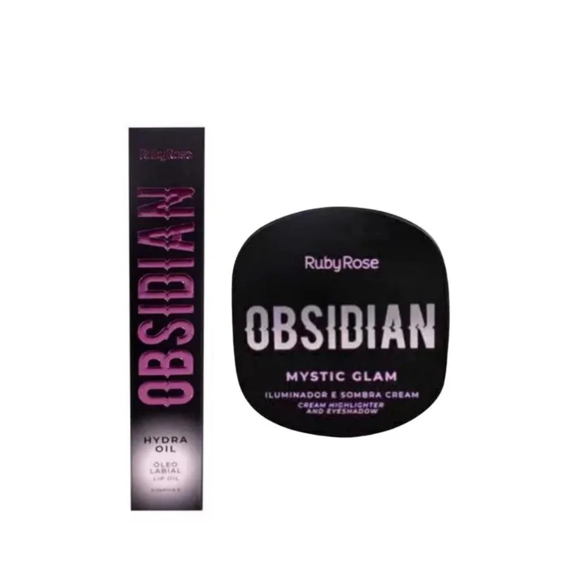 Kit Ruby Rose Obsidian Lipoil + Iluminador Mysticglam Emmerald