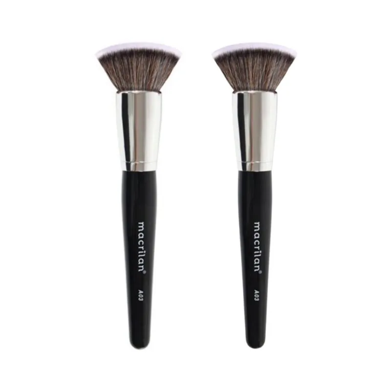 Kit Macrilan A03 Pincel Kabuki Reto 2 Unidades