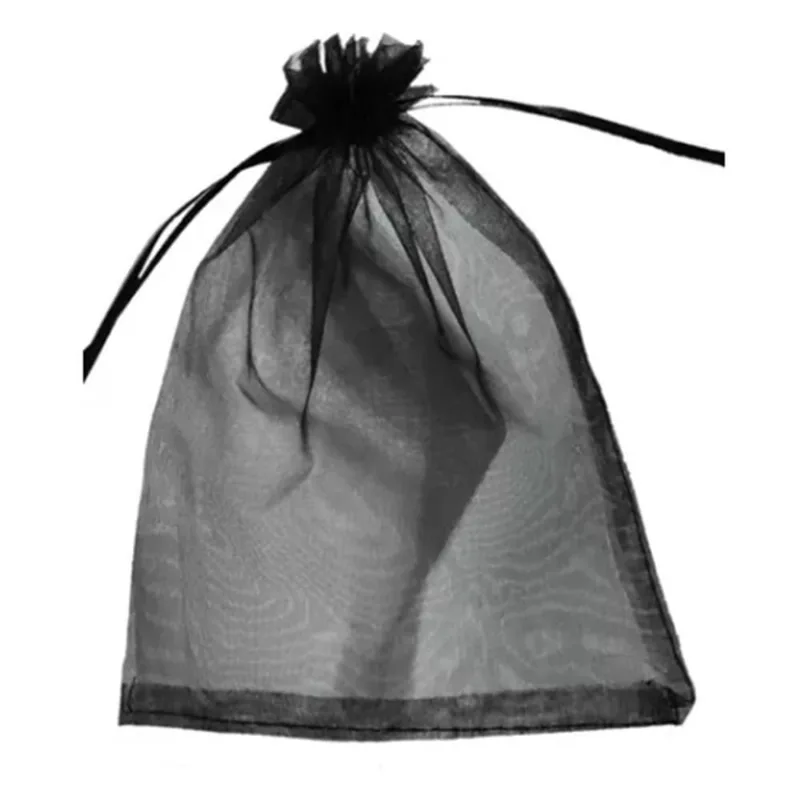 Saquinhos De Organza Fita Cetim Preto 10X15