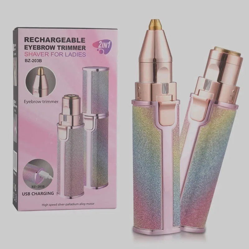 DEPILADOR 2 em 1 Depilador Aparador Feminino Facial Pelos Sobrancelhas Nariz, Pescoço, Buço, Depilação Mulheres - MARKELK - Beleza E Perfumaria