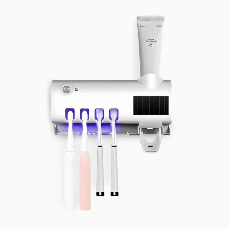 Suporte Para Escova De Dentes Com Esterilizador UV, Dispenser Automático Higiene Bucal Segura E Prática - Branco - Não Informado - Utilidades Domesticas