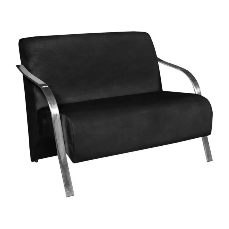 Poltrona Namoradeira Vênus Braço Aluminio Preto - D Salla - Móveis