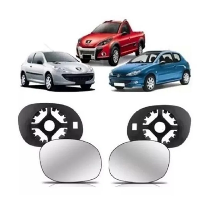 Par Lente Espelho Retrovisor Peugeot 206 207 Hoggar Pick-Up
