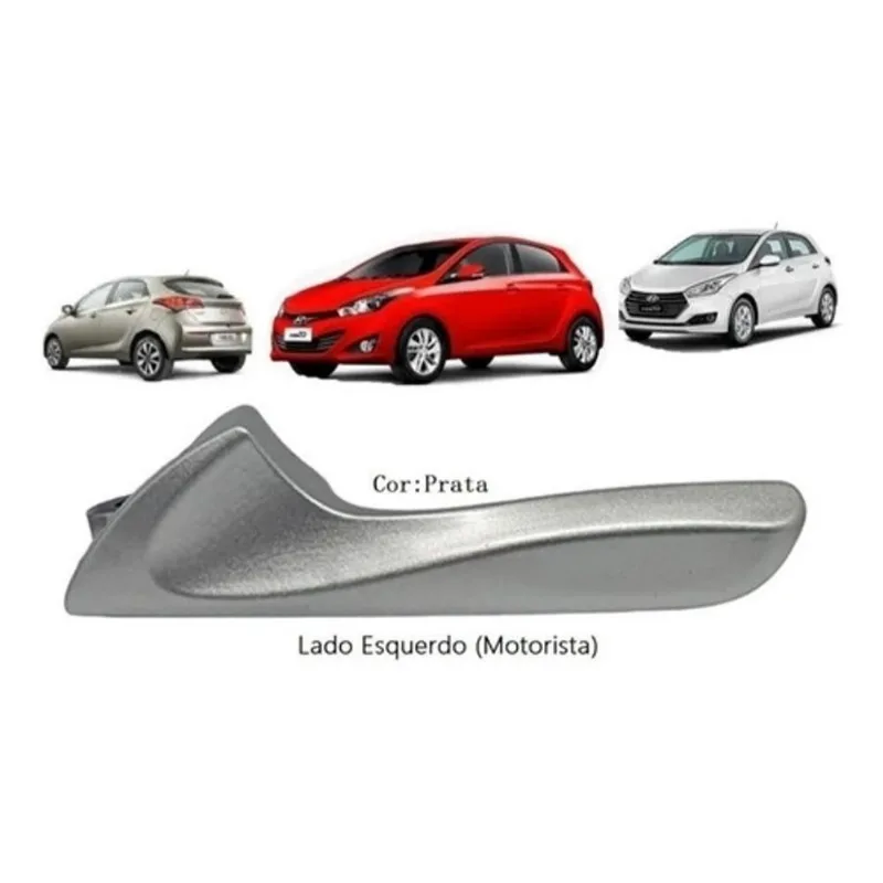 Kit 4 Maçaneta Interna Puxador Prata Hb20 2012 13 14 A 2020