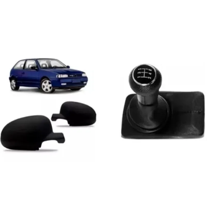 Par Capa Retrovisor + Kit Coifa Manopla Câmbio Gol G2 95/99 - Não Disponível - Automotivo