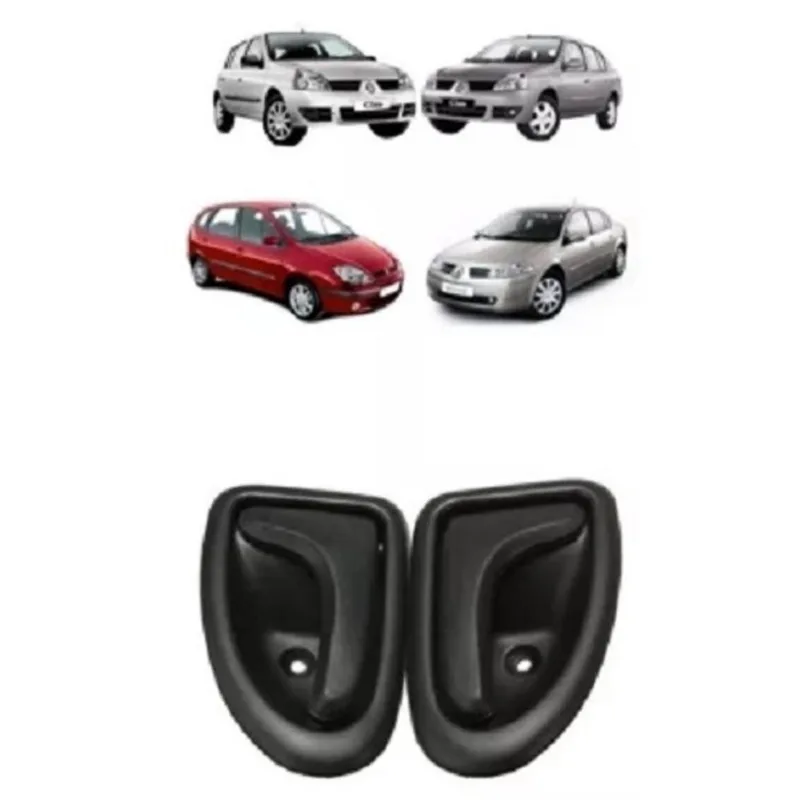 Par Maçaneta Puxador Gatilho Porta Clio Scenic Megane Preto