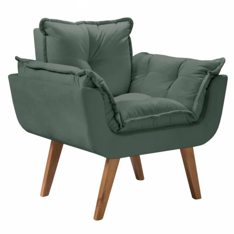 Poltrona Pérola Suede Verde - D Salla - Móveis