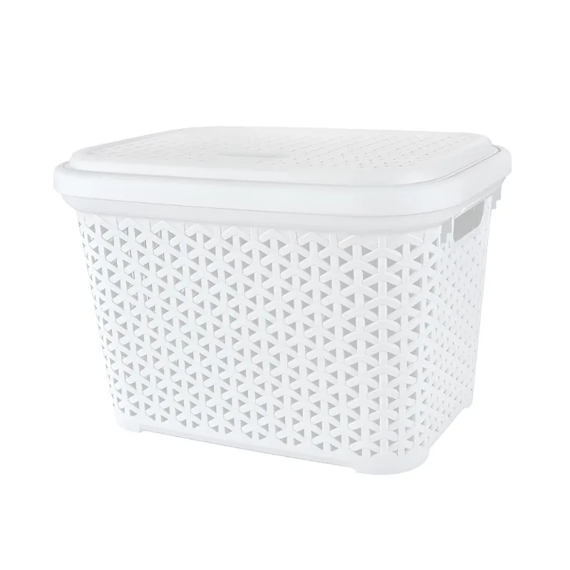 Caixa Organizadora Krea Rattan 20 Litros Branca ST99