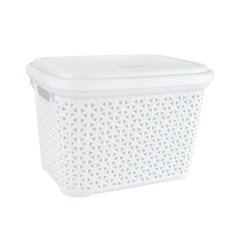 Caixa Organizadora Krea Rattan 30 Litros Branca ST99