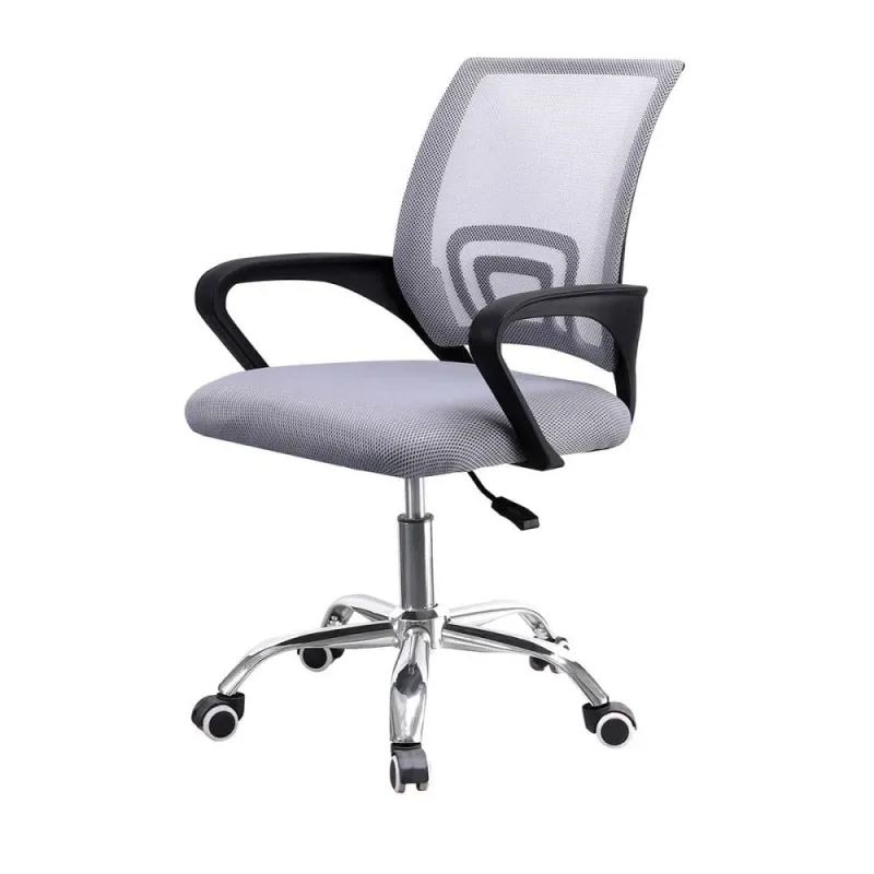 Cadeira de Escritório Cadeira Confortável Ergonômica Tela Mesh Base Cromada Giratória Cinza Reimex - OUTRAS MARCAS - Móveis
