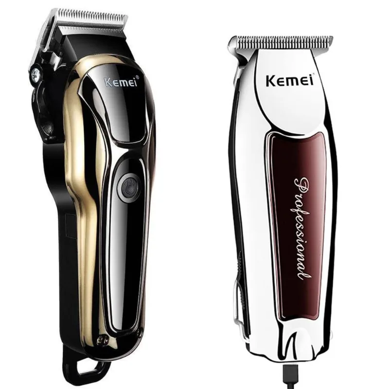 Kit Profissional Kemei Km-1990 Barbeiro + km9163 Detalhe