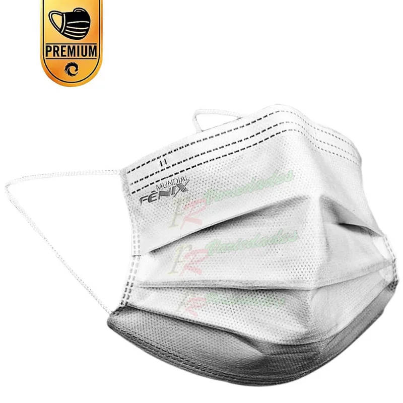2 Máscara Descartável Branco Proteção Tripla Cx C/50 Peças