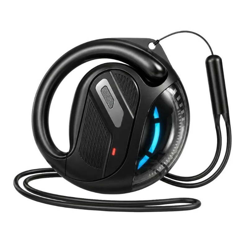 Fone De Ouvido Bluetooth Mdm Pingente Premium Com Cordão Open Ear Tws Preto
