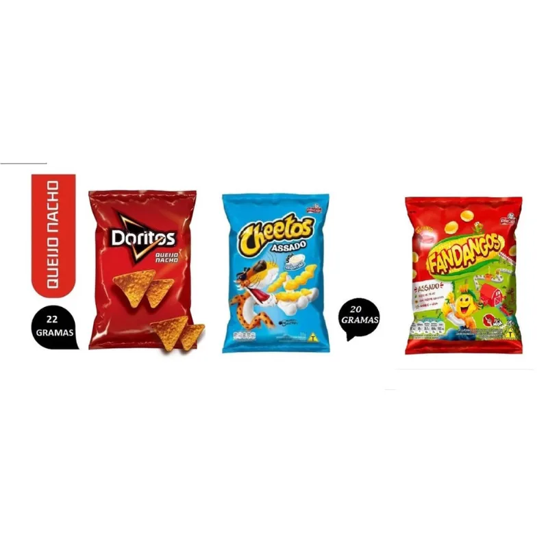 Elma Chips Doritos + fandangos + cheetos Caixa c/ 30un total