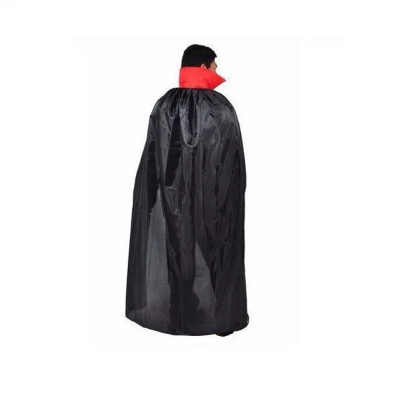 Capa De Vampiro Drácula Halloween Adulto com gola vermelha