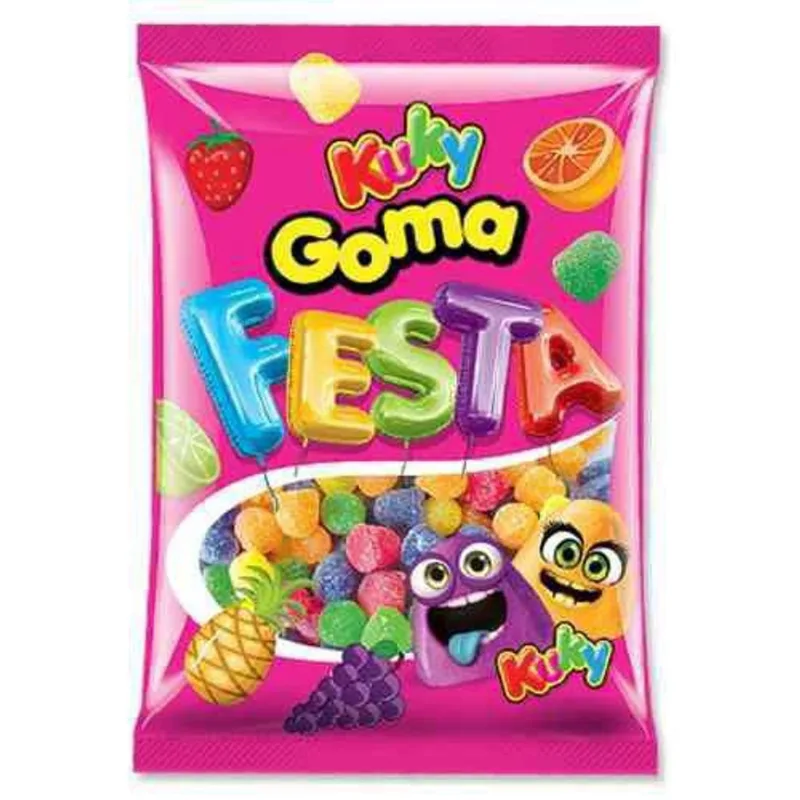 Kit Bala De Goma 2Kg Kuky Tipo Jujuba