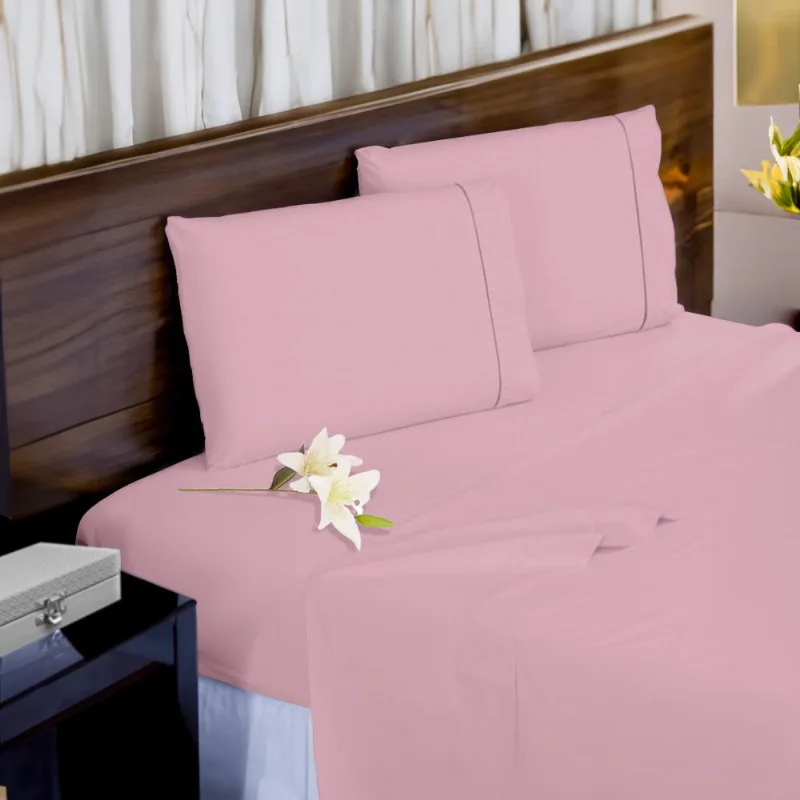Lençol Hotel 4 Pçs 600 Fios Casen Ponto Palito Queen