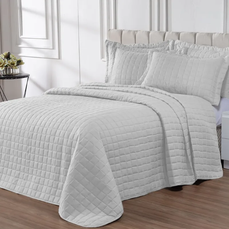 Kit Colcha Elegance Percal 200 fios 3pçs Casal Queen Casen
