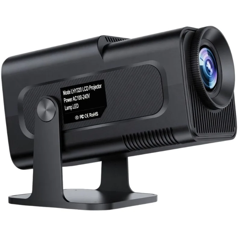 Projetor Android MDM Hy320 Portátil com Bluetooth Lâmpada LED Foco Manual Preto