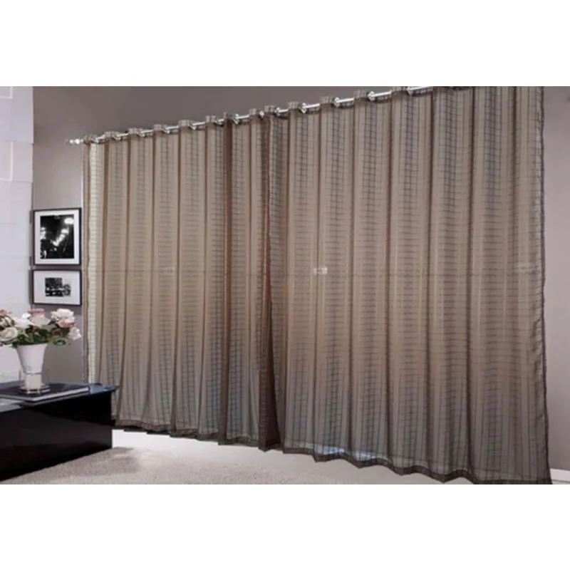 Cortina Voal Quadriculado Marron 4,00X2,50