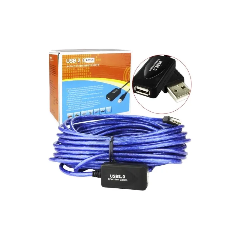 Cabo Amplificado Extensor 10m Macho Femea Usb 2.0 10 Metros