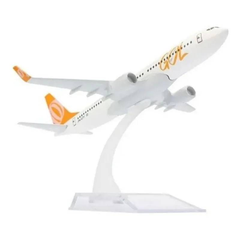 Avião Miniatura Boeing 737 Gol Branco 15,5cm Comprimento