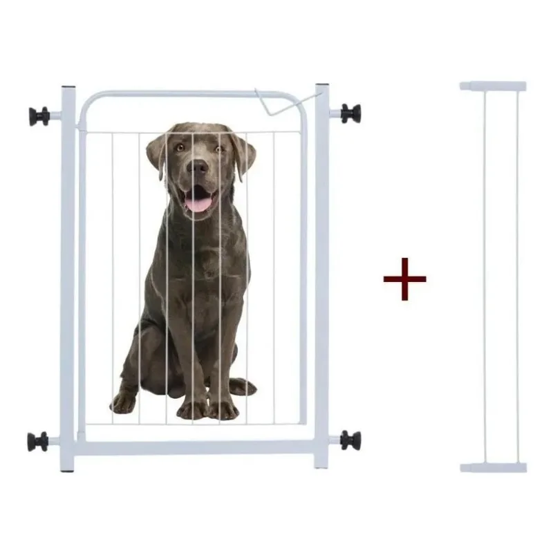 Grade Portão De Proteção Para Pet Com Extensor 7892cm Branco
